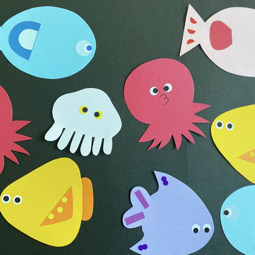 夏 海の生き物 海 魚 水族館 保育園 壁面 7月 8月 5月 6月 壁面