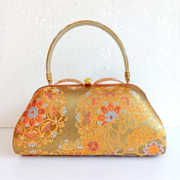 おしゃれバッグ 母の日 森林自然 動物 たっぷり収納 口金バッグ