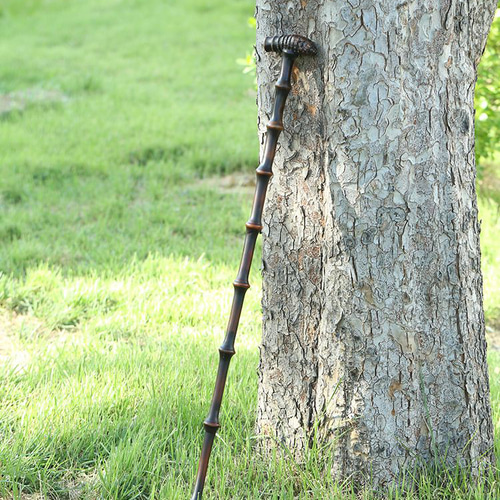 竹根T型杖 軽量杖 竹製ステッキ 手作り杖 父の日ギフト 登山用ステッキ