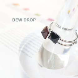 フリーサイズ オニキス スクエア 6ｍｍ オープン リング 指輪 アレルギー対応 ステンレス シルバー 7枚目の画像