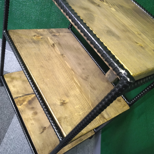 【アイアン家具】 ハンドメイド　アイアンシェルフ　鉄筋　溶接　棚　什器 アイアン家具】 アイアンシェルフ アイアンラック 鉄筋 溶接 棚