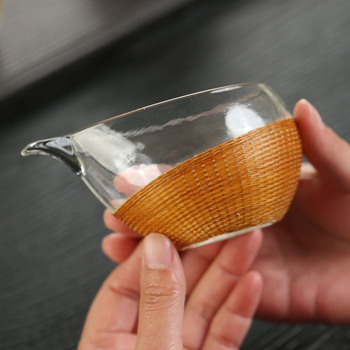 酒器 竹編み×耐熱ガラス湯冷まし 煎茶道具 酒の徳利 冷酒（200ml）湯冷