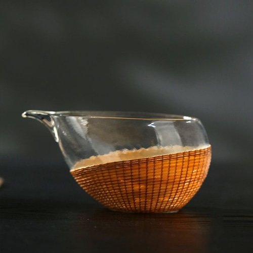 酒器 竹編み×耐熱ガラス湯冷まし 煎茶道具 酒の徳利 冷酒（200ml）湯冷