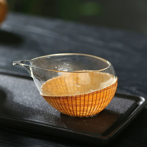 酒器 竹編み×耐熱ガラス湯冷まし 煎茶道具 酒の徳利 冷酒（200ml）湯冷