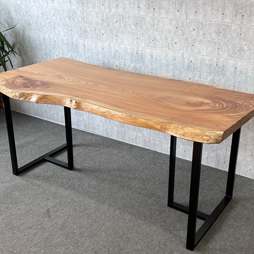 けやき1枚板で作った無垢材のテーブル 総無垢材 欅(けやき ケヤキ)材火鉢テーブル 一枚板テーブル
