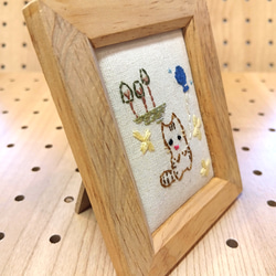 ゆるねこ　刺繍フレーム 2枚目の画像