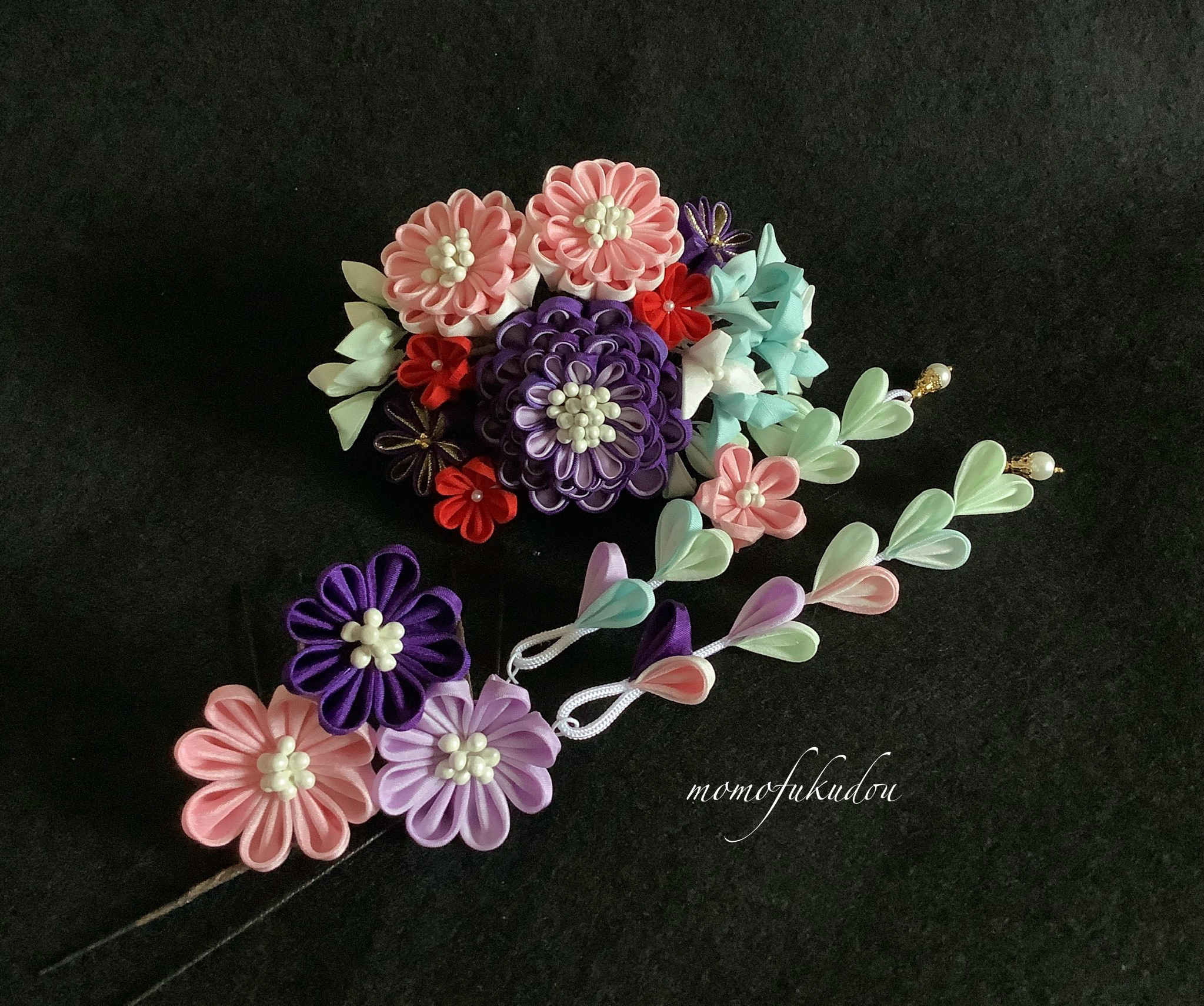 セット 成人式 卒業式　つまみ細工