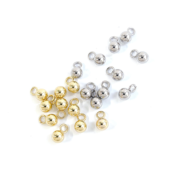 ess48-2 [10個] 4毫米球形吊飾 18KGP 醫用不鏽鋼 第5張的照片