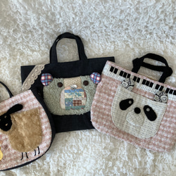 【MIMOSHIGE〜ミモシゲバッグ4号〜羊ちゃん】　ハンドメイド　おでかけバッグ　キッズバッグ　布バッグ　動物柄 10枚目の画像