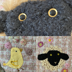 【MIMOSHIGE〜ミモシゲバッグ4号〜羊ちゃん】　ハンドメイド　おでかけバッグ　キッズバッグ　布バッグ　動物柄 5枚目の画像