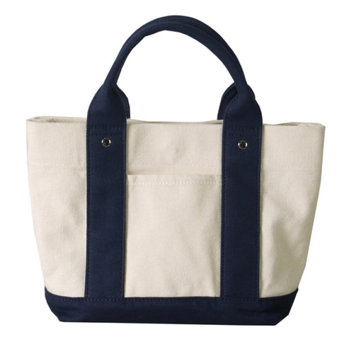 レディース 帆布トートバッグ ホワイト/ネイビー トートバッグ sunday