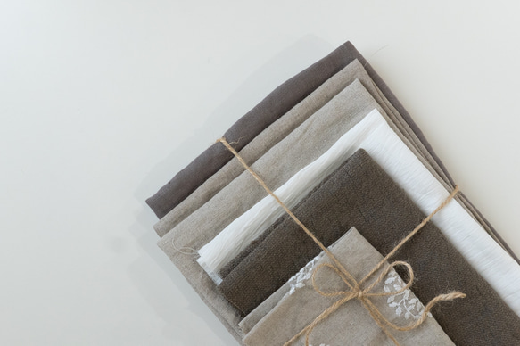 【creema限定】日本のリネン/大きなはぎれセット300ｇ以上　送料無料 2枚目の画像