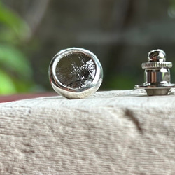 ムオニオナルスタ隕石（メテオライト）シルバータイタック・ピンズ◇Silver Tie Tac 5枚目の画像
