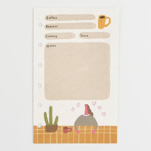 三嶋さつき｜「MY COFFEE LOG」 システム手帳 リフィル MINI6 手帳 藤