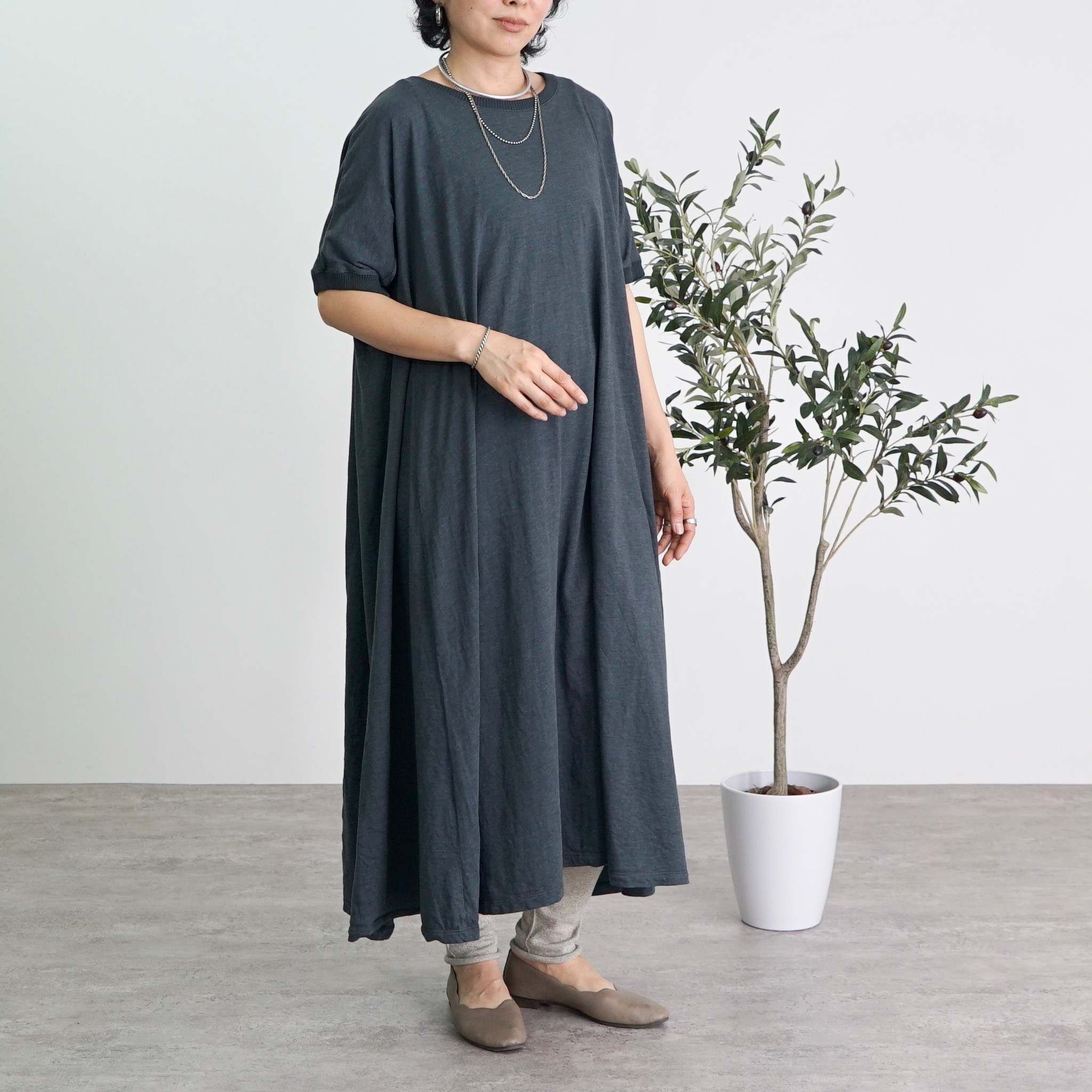 テントワンピース/ブラック/尾州ニット