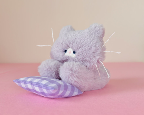 ゴローン！寝そべりラベンダー 手のひらサイズ ネコのぬいぐるみ③