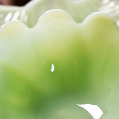 Fire King Jade-ite ジェダイ リーフ＆ブロッサム【sa639】 中皿