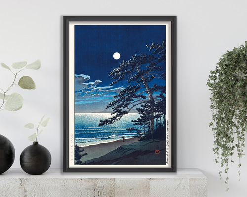 日本画　夕立の後 Utagawa Hiroshige - Autumn Moon at Ishiyama, from the series