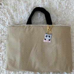【MIMOSHIGE〜ミモシゲバッグ５号〜パンダちゃん】　ハンドメイド　レッスンバッグ　キッズバッグ　布バッグ　動物柄 8枚目の画像