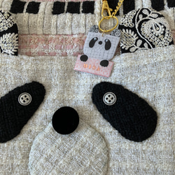 【MIMOSHIGE〜ミモシゲバッグ５号〜パンダちゃん】　ハンドメイド　レッスンバッグ　キッズバッグ　布バッグ　動物柄 5枚目の画像
