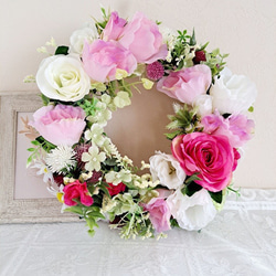 水仙リース(アーティフィシャルフラワー使用、約25cm) ナチュラル