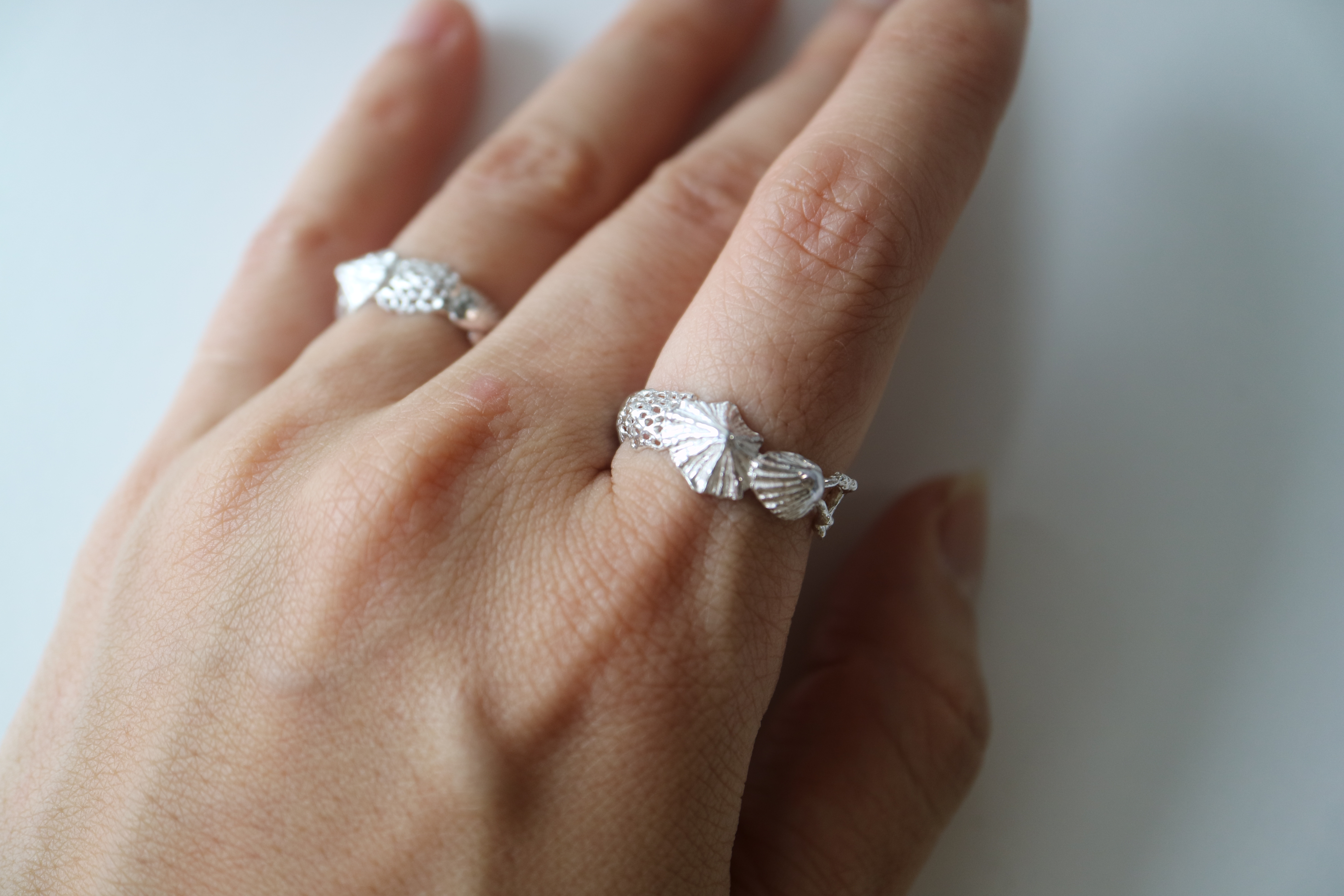 Shell　Cuff ring -silver color- (24R-12   SS/S/M/L)