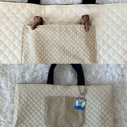 【MIMOSHIGE〜ミモシゲバッグ６号〜くまちゃん】　ハンドメイド　レッスンバッグ　キッズバッグ　布バッグ　動物柄 9枚目の画像