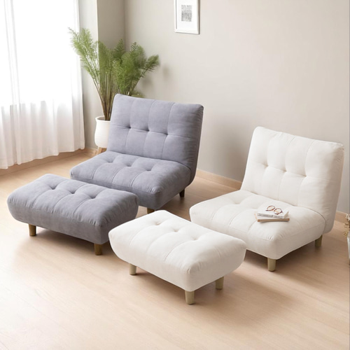 急募‼️ソファ　オットマン付き 1人掛け オットマン付き ふわふわ もちもち 快適 ソファ 2色展開