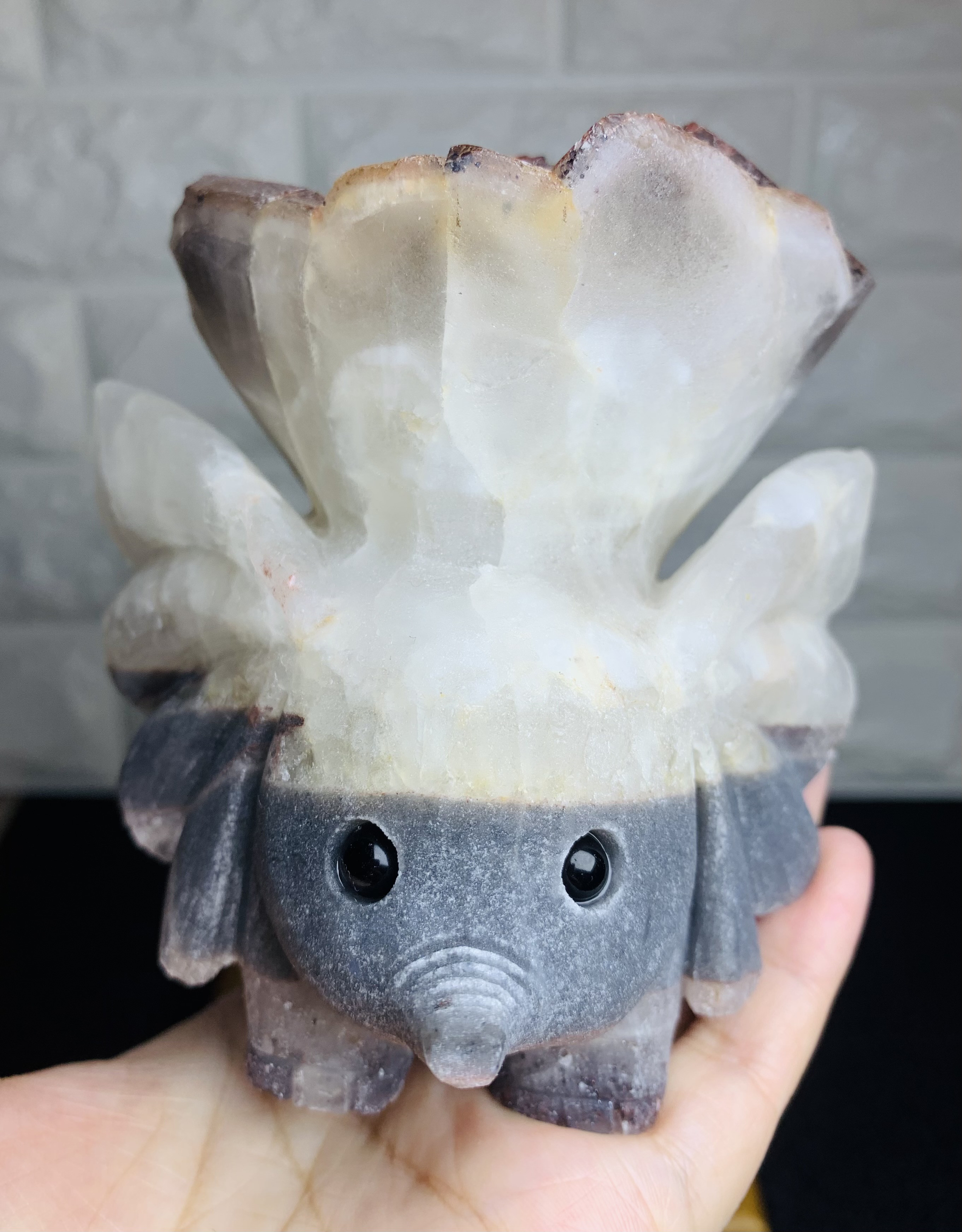 天然石 象の彫刻 透かし彫り 子宝縁起物 ビッグサイズ 楽天市場