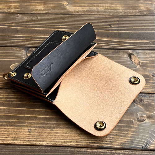 ☆受注生産☆栃木レザー茶芯 トラッカーウォレットショート STW-02 二
