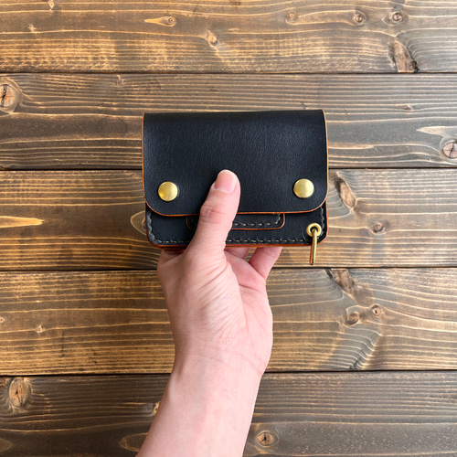もちこ様オーダー品　ショートトラッカーウォレット2品 トラッカーウォレット（STW02）ショート 牛本革総手縫い