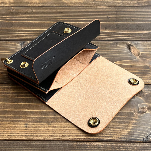 ☆受注生産☆栃木レザー茶芯 トラッカーウォレットショート STW-02 二