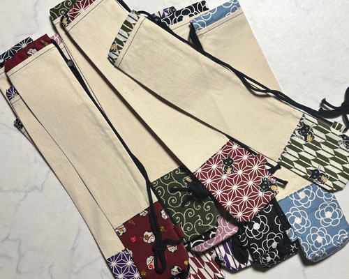 42cmバチ用】太鼓バチ袋｜和柄｜ショルダータイプ｜1組用｜現品限り