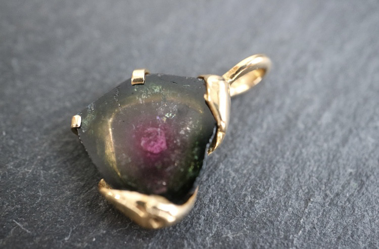Watermelon Tourmaline K18ペンダントトップ　（23PT-09)