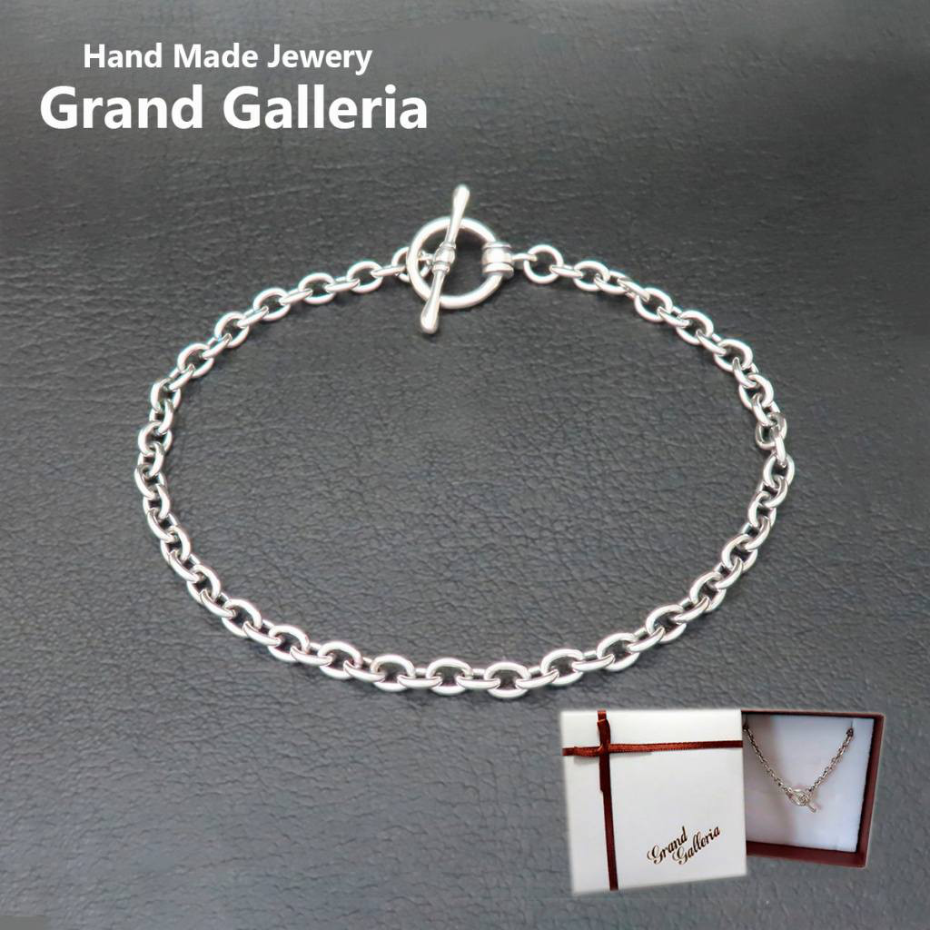 小豆 チェーン ブレスレット 4mm 4.0mm アズキ あずき シルバー シルバーアクセサリー シルバー925 ハンド