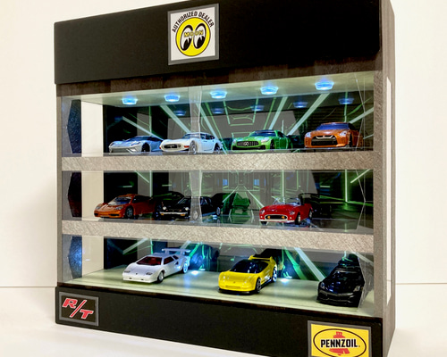 1/43展示12台可能・特殊G&光沢木・3層式ディスプレーBOX /ネオジオラマ 1/43展示12台可能・特殊G&光沢木・3層式ディスプレーBOX /ネオ