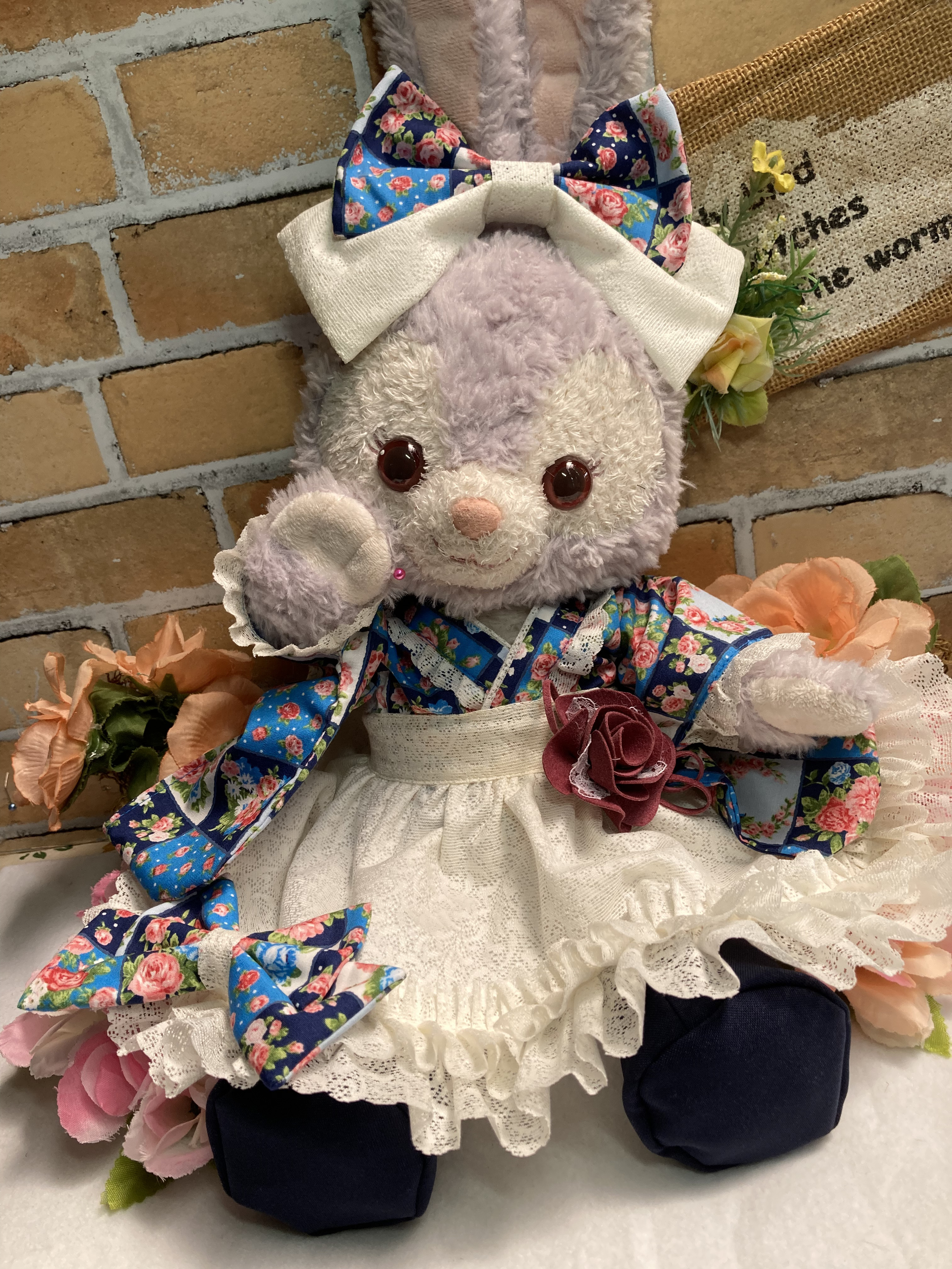 ステラルーSサイズ☆水色花柄　和モダン　着物ドレス６点コスチューム☆リーナベルも出品中