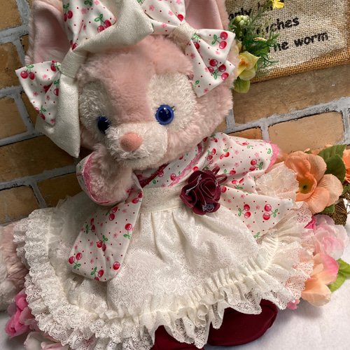 リーナベルＳ　さくらんぼ柄　和モダン　浴衣ドレス6点コスチューム　ステラルーにも リーナベルSサイズ☆さくらんぼ柄 和モダン 浴衣ドレス6点