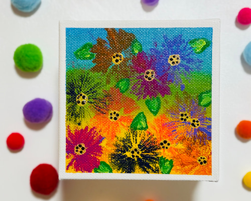 いとを　カラフルなキャンバス油絵2枚セット　チャピちゃん♡とおしゃれ静物画 いとを カラフルなキャンバス油絵2枚セット チャピちゃん♡と