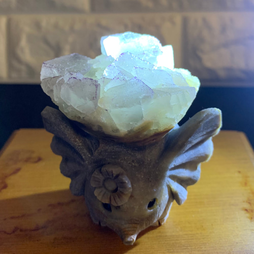 天然水晶彫刻象の置物貴州紫縁蛍石原石とてもかわいい その他置物 Like