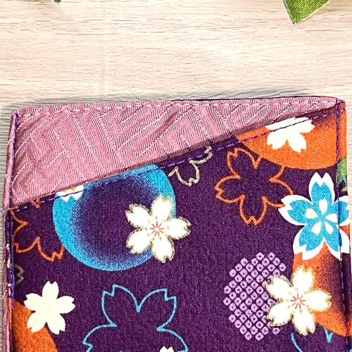 両面 ソフトメガネケース 布製 眼鏡ケース 和柄 ハンドメイド【63