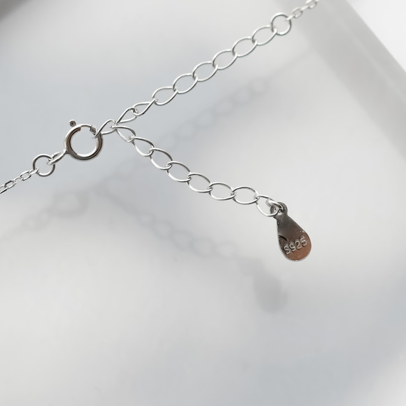 【送料無料】sv925刻印ぷっくりハートの一粒ネックレス 9枚目の画像