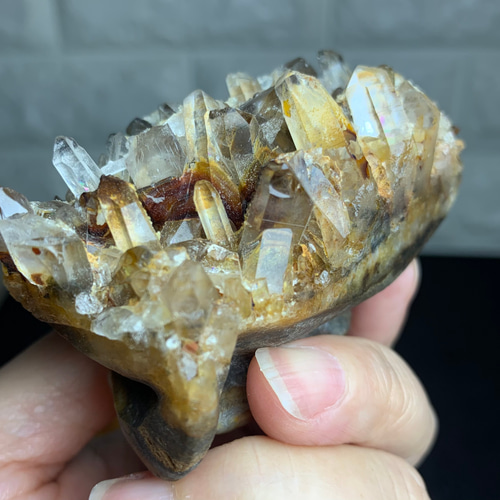 天然水晶彫刻トカゲは、二次結晶化を伴う数十億の幸運の水晶クラスター