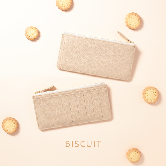 【New】お札を折らないフラグメントケース/コンパクト長財布　イタリアンレザー【ニュアンスカラー】 3枚目の画像