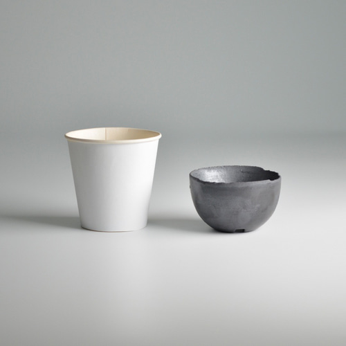 bakateee　陶器 新作】 Crack Bowl - Silver Black 鉢 甕器鉢 甕器 オンギ