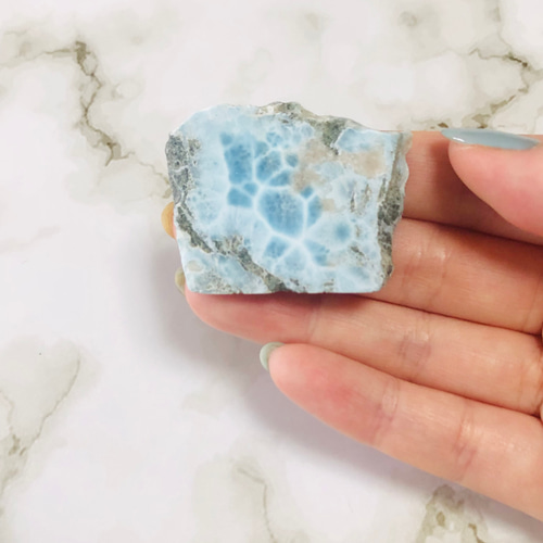 ラリマースライス M1455☆絶品☆ドミニカ産ラリマースライス原石145g