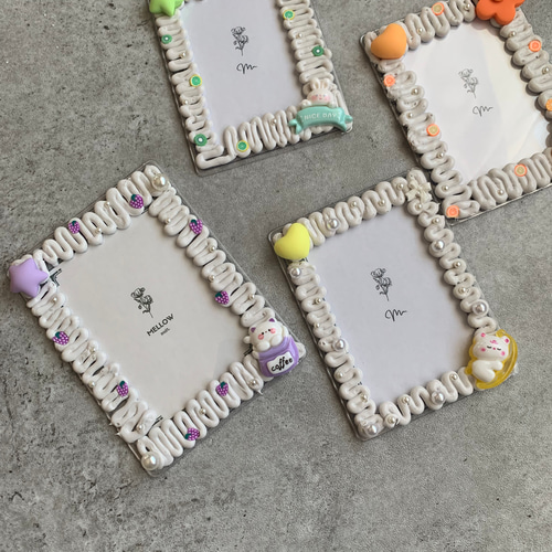 OUTLET【A7トレカケース】硬質ケース ホイップデコ 『cream』grey