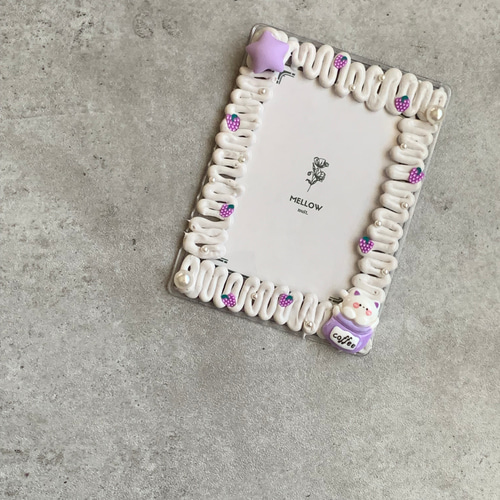 OUTLET【A7トレカケース】硬質ケース ホイップデコ 『cream』grey