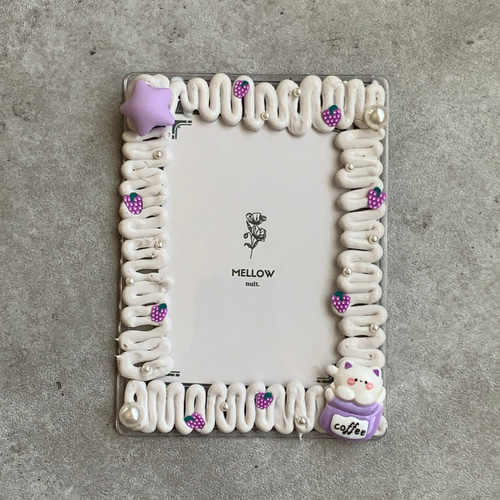 OUTLET【A7トレカケース】硬質ケース ホイップデコ 『cream』grey