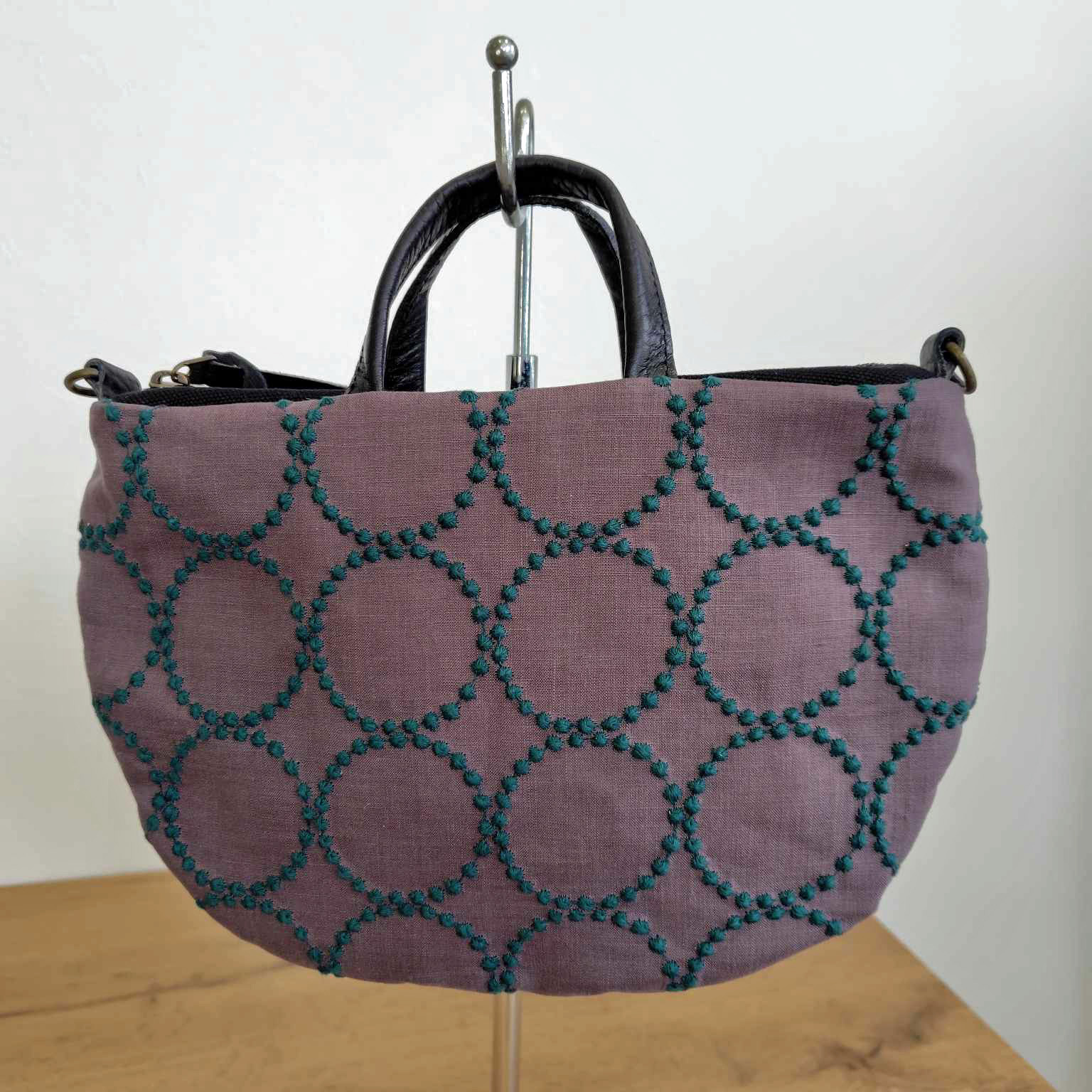 ミナペルホネン/tambourineタンバリンボルドー×ダークグリーン/ミニ